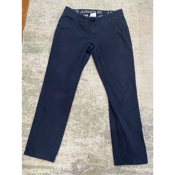 Under Armour Men's Golf Pants 38 x 34 Navy Blue Chino Career Business - Picture 1 of 7
